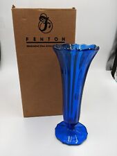 9 "Fenton Art Glass Trompete Vaso Cobalt Azul Com Caixa e Adesivo #2712 comprar usado  Enviando para Brazil