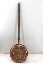 VTG Copper Bed Warmer Pan Embossed Sailing Ship Wood Handle 33" Fireplace Decor for sale  Shipping to South Africa