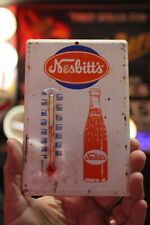 RARE 1960s NESBITT'S ORANGE SODA POP DEALER PAINTED METAL THERMOMETER SIGN CRUSH, used for sale  Shipping to South Africa