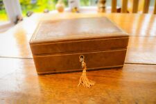 Vintage - Italian Leather Jewellery Box - Trinket Case - Key Lock - Brown for sale  Shipping to South Africa
