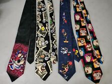 Lot Of 4 Vintage 1990's Looney Tunes Adult Neckties Ties 100% Polyester Silk segunda mano  Embacar hacia Argentina