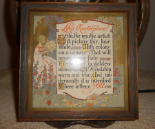 Antique Vintage 1920s Buzza Friend Motto Framed Picture LIFES MASTERPIECE 6 3/4" for sale  Shipping to South Africa