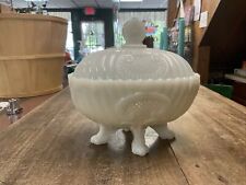 Antique Portieux Vallerysthal White Opaline Covered Dish, used for sale  Shipping to South Africa
