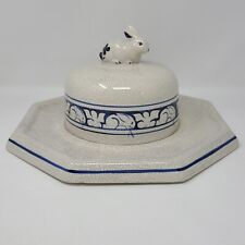 Vintage Dedham Pottery The Potting Shed Bunny Cheese Ball Server Platter Octagon til salgs  Frakt til Norway