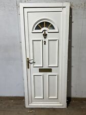 Used, UPVC WHITE FRONT DOOR GLASS FROSTED PRIVACY GLAZED DOUBLE EXTERIOR GEORGIAN BARS for sale  LUTON