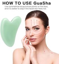 Usado, Placa de jade Gua Sha massagem corporal facial medicina chinesa ferramenta de raspagem natural comprar usado  Enviando para Brazil