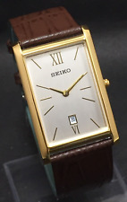 Usado, Seiko Quartz Slim Date Mostrando Retângulo Rosa Gold Relógio de pulso japonês masculino comprar usado  Enviando para Brazil