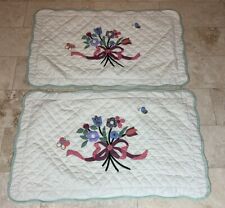 Conjunto de travesseiro de algodão floral aplicado à mão e acolchoado TAMANHO KING comprar usado  Enviando para Brazil