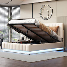 140x200 cm łóżko tapicerowane hydrauliczne podwójne łóżko LED łóżko zagłówek stelaż listwowy na sprzedaż  Wysyłka do Poland