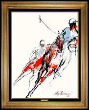 LeRoy Neiman Original Acrylic Painting Signed Horse Racing Artwork Polo Sports for sale  Shipping to Canada
