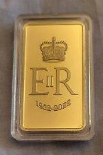 Queen Elizabeth II Gold Bar Platinum Jubilee ingot Royal Family King Charles USA d'occasion  Expédié en Belgium