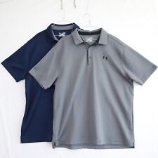Camisa polo masculina Under Armour XL HeatGear logotipo golfe solto manga curta lote de 2 comprar usado  Enviando para Brazil