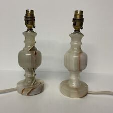 2 x Onyx Marble Table Lamps Country House Retro Bedside Lights Brass Fittings, used for sale  Shipping to South Africa