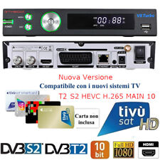 Decoder Tivusat HD Tivu TV Sat Con Terrestre Satellitare DVB-S2/S2X/T/T2/C LCN , usato usato  Torino