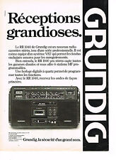 PUBLICITE ADVERTISING 034   1980   GRUNDIG  radio cassette stéréo RR 1040 d'occasion  Roquebrune-sur-Argens