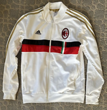 Chaqueta AC Milan Adidas blanca para hombre talla pequeña cremallera completa fútbol fútbol fútbol segunda mano  Embacar hacia Argentina