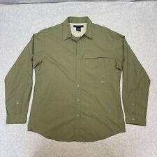 Exofficio Shirt Mens Large Airstrip Long Sleeve Micro Plaid Green Snap Vented for sale  Shipping to South Africa