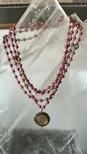 Virgin Saints and Angels Pink Pearl Magdelena with San Benito Medallion for sale  Shipping to South Africa