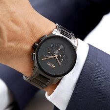 Usado, NUEVO RELOJ PARA HOMBRE HUGO BOSS GRAND PRIX HB1513676 ACERO INOXIDABLE TODO NEGRO segunda mano  Embacar hacia Mexico