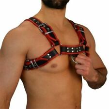 Used, Male PU Leather Body Suit Sexy Clubwear Chest Harness Lingerie Gay Punk Costume for sale  Walnut