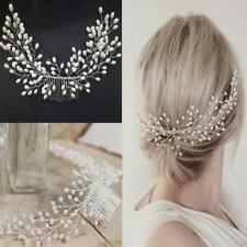 Acessórios para cabelo de noiva casamento pente clipes peça para cabeça cristal diamante pérola, usado comprar usado  Enviando para Brazil