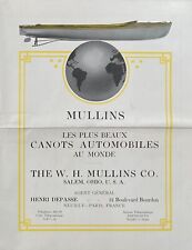 Usado, MULLINS SALEM OHIO USA CANOTS AUTOMOBILE Steel Motor Canoes 1917 Brochure Poster comprar usado  Enviando para Brazil