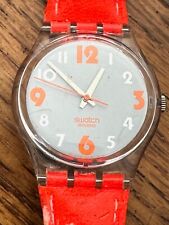 Vintage Swatch That's Fluo! GE151 2005 Flurorescent Orange Quartz Watch for sale  Shipping to South Africa