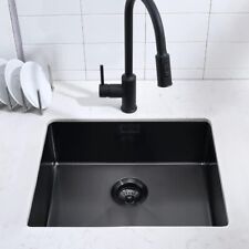 Black Rectangular Kitchen Sink Single Bowl, Stainless Steel Undermount 54 x 44cm for sale  Shipping to South Africa