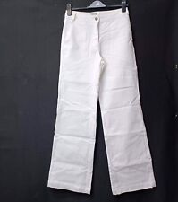 Jigsaw Women Soft Drill Wide Trousers White UK Size 10 Length 42 Inches for sale  Shipping to South Africa