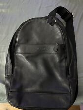 Mochila Coach Charles couro liso bolsa tiracolo preta masculina F54770 comprar usado  Enviando para Brazil