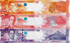 FILIPPINE - Philippines Lotto 3 banconote 20/50/100 Piso FDS - UNC segunda mano  Embacar hacia Argentina