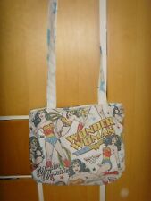 B MADE IN VINTAGE WONDER WOMAN    PRINT 15in Tote SHOULDER   bag  FABRIC VELVET for sale  Shipping to South Africa