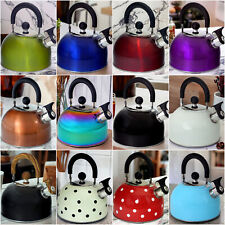 Whistling Kettle Stovetop Gas Electric Induction Hobs Stainless Steel 12 Colours for sale  GLASGOW