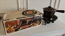 Vintage Le Creuset Fondue Set Cast Iron Brown With Original Box for sale  Shipping to South Africa