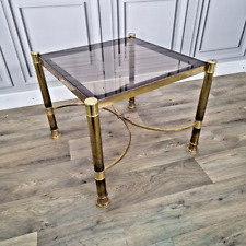 Retro Vintage Smoked Glass Brass Hollywood Coffee Table Mid Century - Italian ? for sale  Shipping to South Africa