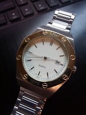 Relógio masculino KJM 1979 estilo vigia tom prata dourado pulseira grande comprar usado  Enviando para Brazil