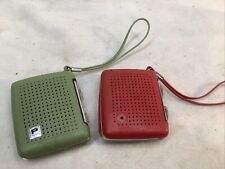 2 radio AM Precor Micro 550 de estado sólido de colección 1965 micro bolsillo rojo, verde segunda mano  Embacar hacia Argentina