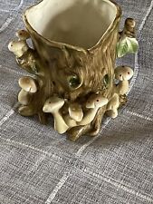 Vintage MCM Growing Toadstools Ceramic MUSHROOM Tree Stump Vase Planter for sale  Shipping to South Africa
