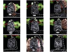 Grano de animales Amuleto Zodiaco Chino De Obsidiana Collar con ajustable Cadena de cuentas segunda mano  Embacar hacia Spain