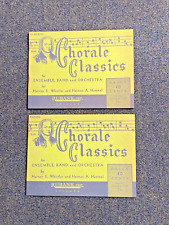 Dos folletos de música clásica coral para cuernos y bajos planos en E segunda mano  Embacar hacia Mexico