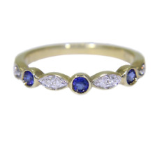 9ct Gold Sapphire Diamond Ring Size 6 3/4 - N, used for sale  Shipping to South Africa