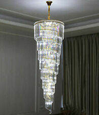 Gebruikt, LED Chandelier Crystal Staircase Lamp Lobby Light Spiral Pendant Light Decor tweedehands  verschepen naar Netherlands
