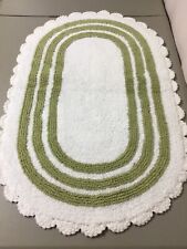 Tapete de banho Chesapeake merchandising reversível crochê oval branco/sálvia #235V comprar usado  Enviando para Brazil