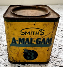 Lata de metal vintage Smith's A-Mal-Gam posto de serviço de óleo gasolina decoração loja de solda comprar usado  Enviando para Brazil