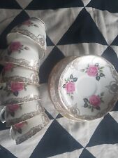 Used, Vintage Royal Stuart Spencer Stevenson pink tea  rose tea set 18 piece Tea Set for sale  Shipping to South Africa