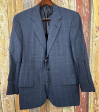 Oxxford Clothes Men's Blue Cashmere Windowpane Sport Coat Jacket 43 Long for sale  Shipping to South Africa