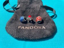 PANDORA Retired Charms: SILVER Santa Silver CHARM BEAD and two Christmas Beads for sale  Severn