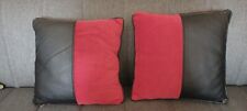 Tecido vermelho/couro sintético preto quadrado travesseiro sofá destaque 14 x 14" muito bom estado usado  comprar usado  Enviando para Brazil