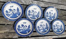 Used, BOOTHS REAL OLD WILLOW PATTERN WITH GOLD EDGES A8025 SIDE PLATES X6 175MM 7" for sale  HUDDERSFIELD