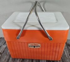 Refrigerador de plástico laranja vintage marca garrafa térmica caixa de gelo com alças RETRO, usado comprar usado  Enviando para Brazil